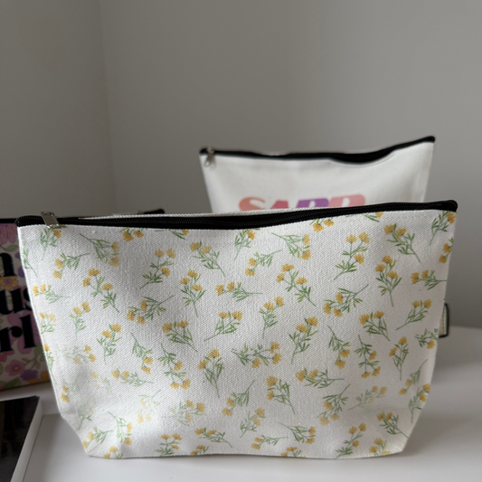 "May all your duas be answered" Floral Pouch | Makeup bag | Stationary