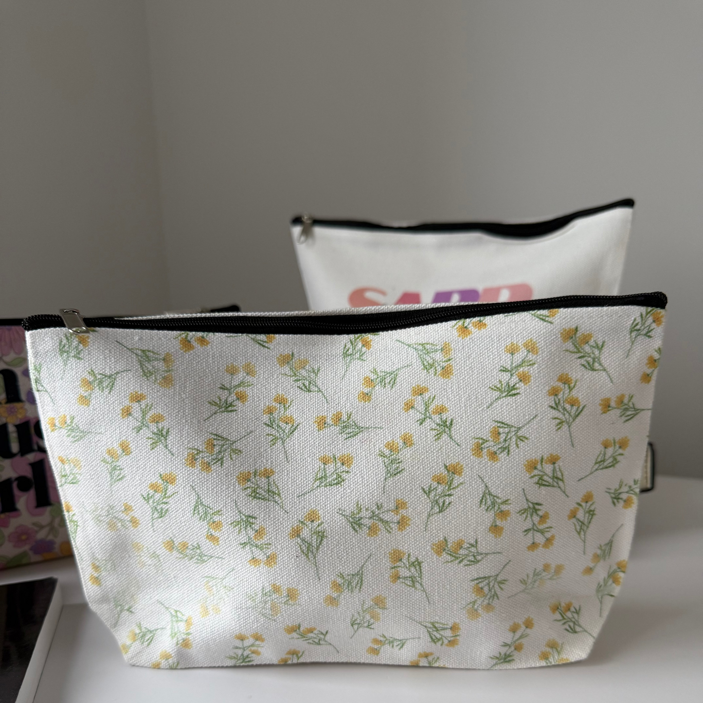"May all your duas be answered" Floral Pouch | Makeup bag | Stationary